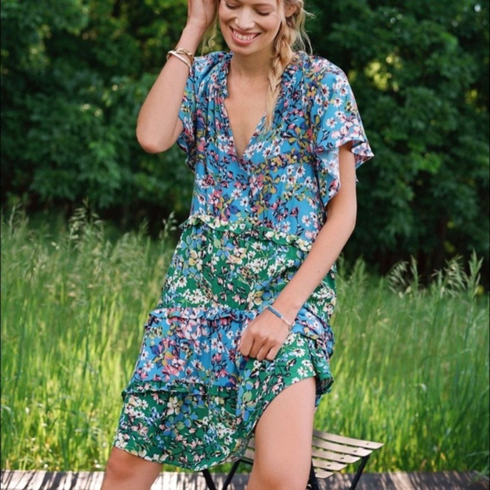 Robin Tiered Mini Dress (Anthropologie) - Medium (M)